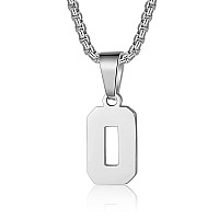 Number Necklaces Personalized Necklaces Silver Initial Number Pendant Stainless Steel Chain Movement Necklaces For Men Women 0