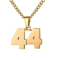 Number Necklace For Boy Athletes Gold Plated Number Chain Stainless Steel Charm Pendant Personalized Sports Jewelry For Men Bask