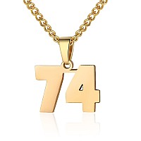 Number Necklace For Boy Athletes Gold Plated Number Chain Stainless Steel Charm Pendant Personalized Sports Jewelry For Men Bask