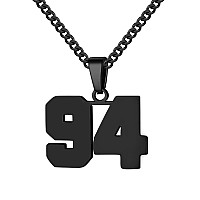 Number Necklace For Boy Athletes Black Number Chain Stainless Steel Charm Pendant Personalized Sports Jewelry For Men Basketball