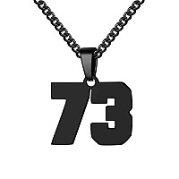 Number Necklace For Boy Athletes Black Number Chain Stainless Steel Charm Pendant Personalized Sports Jewelry For Men Basketball