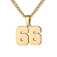 Number Necklace For Boy Athletes Gold Plated Number Chain Stainless Steel Charm Pendant Personalized Sports Jewelry For Men Bask