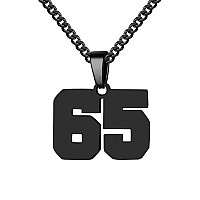 Number Necklace For Boy Athletes Black Number Chain Stainless Steel Charm Pendant Personalized Sports Jewelry For Men Basketball