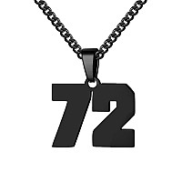 Number Necklace For Boy Athletes Black Number Chain Stainless Steel Charm Pendant Personalized Sports Jewelry For Men Basketball