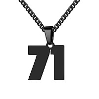 Number Necklace For Boy Athletes Black Number Chain Stainless Steel Charm Pendant Personalized Sports Jewelry For Men Basketball