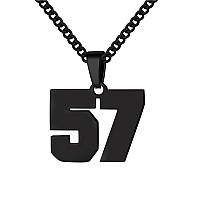 Number Necklace For Boy Athletes Black Number Chain Stainless Steel Charm Pendant Personalized Sports Jewelry For Men Basketball