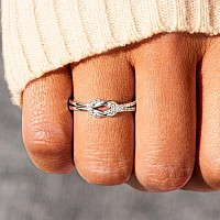 Story Jewellery Promise Rings For Women Sterling Silver Cubic Zirconia Infinity Knot Wedding Engagement Statement Rings Birthd