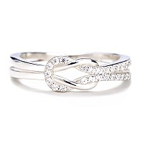 Story Jewellery Promise Rings For Women Sterling Silver Cubic Zirconia Infinity Knot Wedding Engagement Statement Rings Birthd