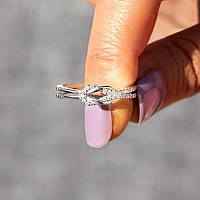 Story Jewellery Promise Rings For Women Sterling Silver Cubic Zirconia Infinity Knot Wedding Engagement Statement Rings Birthd