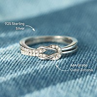 Story Jewellery Promise Rings For Women Sterling Silver Cubic Zirconia Infinity Knot Wedding Engagement Statement Rings Birthd