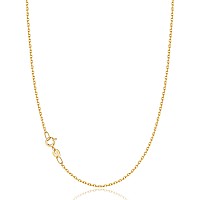 Jewlpire Solid 18K Over Gold Chain Necklace For Women Girls 13Mm Thin Dainty Sturdy Gold Cable Chain Necklace Gold Womens