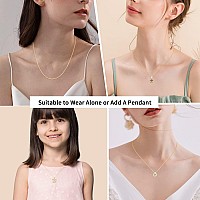 Jewlpire Solid 18K Over Gold Chain Necklace For Women Girls 13Mm Thin Dainty Sturdy Gold Cable Chain Necklace Gold Womens