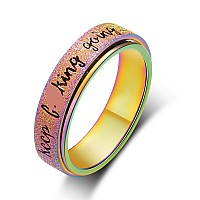 Luckyamor Fidget Rings Women For Anxiety Ringscolorful Stainless Steel Rings For Men Spinner Ring Personalized Inspirational Fi