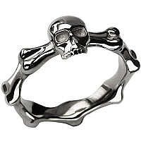 Jude Jewelers Stainless Steel Skull Biker Halloween Ring 125