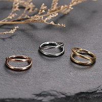 16G 6Mm Double Nose Ring For Single Piercing Conch Daith Helix Nose Rook Piercing Jewelry Double Hoop Nose Ring Septum Rings Nos