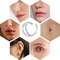 16G 6Mm Double Nose Ring For Single Piercing Conch Daith Helix Nose Rook Piercing Jewelry Double Hoop Nose Ring Septum Rings Nos