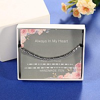 Aselfad Always In My Heart Morse Code Bracelet For Womenbirthday Gifts For Hermomwifegirlfrienddaughter