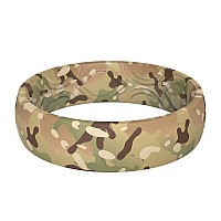 Thunderfit Silicone Wedding Bands For Women Printed Design 55Mm Width 18Mm Thick Green Camo Size 11115 2070Mm