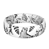 Thunderfit Silicone Wedding Bands For Women Printed Design 55Mm Width 18Mm Thick Animals Size 11512213Mm