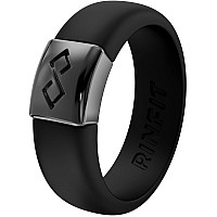 Rinfit Silicone Rings For Women Silicone Wedding Bands Women Infinity Ring With Metal Plate Rubber Rings Women Metalinfi