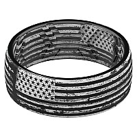 Thunderfit Silicone Wedding Rings Men 2 Layer Top Printed Design 8Mm Width 2Mm Thick Us Flag Grey Line Grunge Size 775