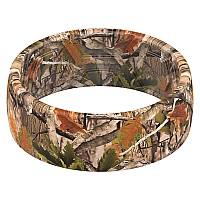 Thunderfit Silicone Wedding Rings Men 2 Layer Top Printed Design 8Mm Width 2Mm Thick Forest Camo Size 665 1690Mm