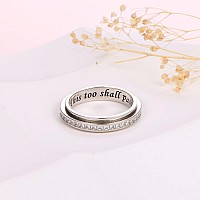 Jzmsjf S925 Sterling Silver Spinner Fidget Rings For Anxiety This Too Shall Pass Ring Worry Relieving Boredom Adhd Autism Band F