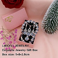 Lmxxvj Rose Gold Jewelry Set For Womenmysterious Fire Rainbow Cubic Zirconia Adjustable Ring Necklace Earrings Bracelet Setmul