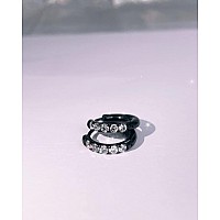 10Mm 10G Black Earrings For Women Unisex Cubic Zirconia Huggie Hoop Earrings For Women Surgical Steel Huggie Earrings Men Earrin