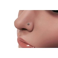 Dbella 20G L Shaped Nose Studs Surgical Stainless Steel Nose Rings Studs Diamond Nostril Nose Piercing Jewelry Gold