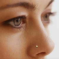 Dbella 20G L Shaped Nose Studs Surgical Stainless Steel Nose Rings Studs Diamond Nostril Nose Piercing Jewelry Gold