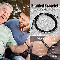 Birthday Gifts For Dad Morse Code Bracelets For Dad I Love You Gifts For Him Adjustable Black Braided Bracelet Cool Christmas Gi