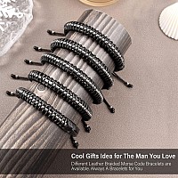 Birthday Gifts For Dad Morse Code Bracelets For Dad I Love You Gifts For Him Adjustable Black Braided Bracelet Cool Christmas Gi