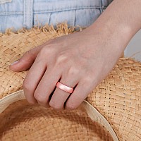 Egnaro Silicone Ring Women Inner Arc Ergonomic Breathable Design Womens Silicone Wedding Ring 4Mm Width 15Mm Thickness Rubb