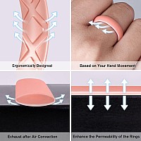 Egnaro Silicone Ring Women Inner Arc Ergonomic Breathable Design Womens Silicone Wedding Ring 4Mm Width 15Mm Thickness Rubb