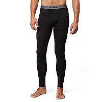 32 Degrees Mens Lightweight Baselayer Legging Form Fitting 4Way Stretch Thermal Black Large