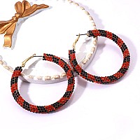 Nlcac Halloween Glitter Hoop Earrings Orange Black Sparkle Resin Rhinestone Wrapped Hoop Dangle Earrings For Women Halloween Or