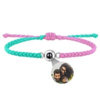 Godchoices Custom Photo Bracelet Personalized Photo Projection Bracelet Circle Photo Bracelets With Picture Inside Braided Brace