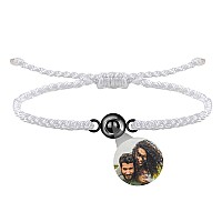 Godchoices Custom Photo Bracelet Personalized Photo Projection Bracelet Circle Photo Bracelets With Picture Inside Braided Brace