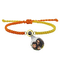 Godchoices Custom Photo Bracelet Personalized Photo Projection Bracelet Circle Photo Bracelets With Picture Inside Braided Brace