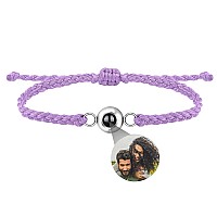 Godchoices Custom Photo Bracelet Personalized Photo Projection Bracelet Circle Photo Bracelets With Picture Inside Braided Brace