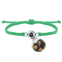 Godchoices Custom Photo Bracelet Personalized Photo Projection Bracelet Circle Photo Bracelets With Picture Inside Braided Brace