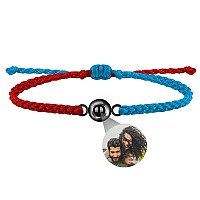 Godchoices Custom Photo Bracelet Personalized Photo Projection Bracelet Circle Photo Bracelets With Picture Inside Braided Brace