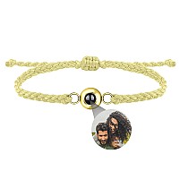 Godchoices Custom Photo Bracelet Personalized Photo Projection Bracelet Circle Photo Bracelets With Picture Inside Braided Brace