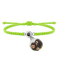 Godchoices Custom Photo Bracelet Personalized Photo Projection Bracelet Circle Photo Bracelets With Picture Inside Braided Brace