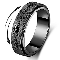 Fidget Rings Women For Anxiety Ringsblack Stainless Steel Rings For Men Spinner Ring Personalized Inspirational Fidget Ring For