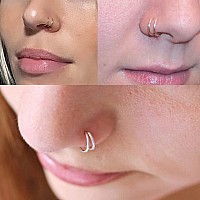 Fectas Nose Rings Hoop Double Circle Nose Ring Surgical Steel 20G Gauge 10Mm Nostril Piercing Hoops Jewelry 12Pcs