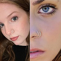 Fectas Nose Rings Hoop Double Circle Nose Ring Surgical Steel 20G Gauge 10Mm Nostril Piercing Hoops Jewelry 12Pcs