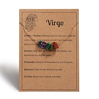 Gold Virgo Necklace Raw Crystals Zodiac Necklace For Women Natural Stone Zodiac Sign Choker Astrology Jewelry Healing Crystals