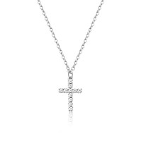 Moodear Cross Necklace For Women 14K Gold Platedsterling Silver Chain Necklace Dainty Layered Gold Cross Pendant Necklace Simp